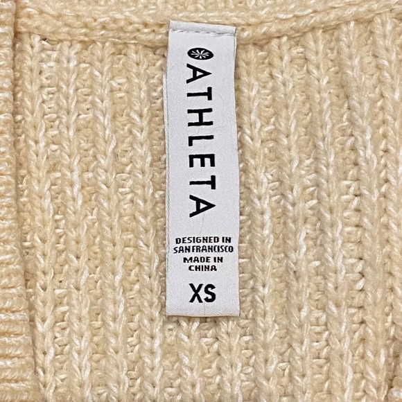 Athleta Shasta V-Neck Sweater cream yellow 16270 - Picture 10 of 14